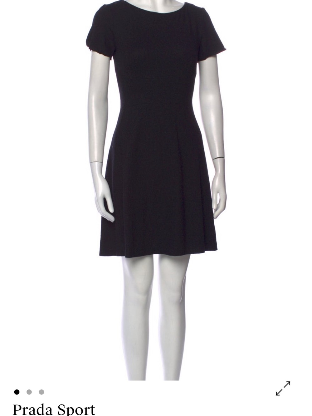 Prada Black Short-Sleeve Mini Dress